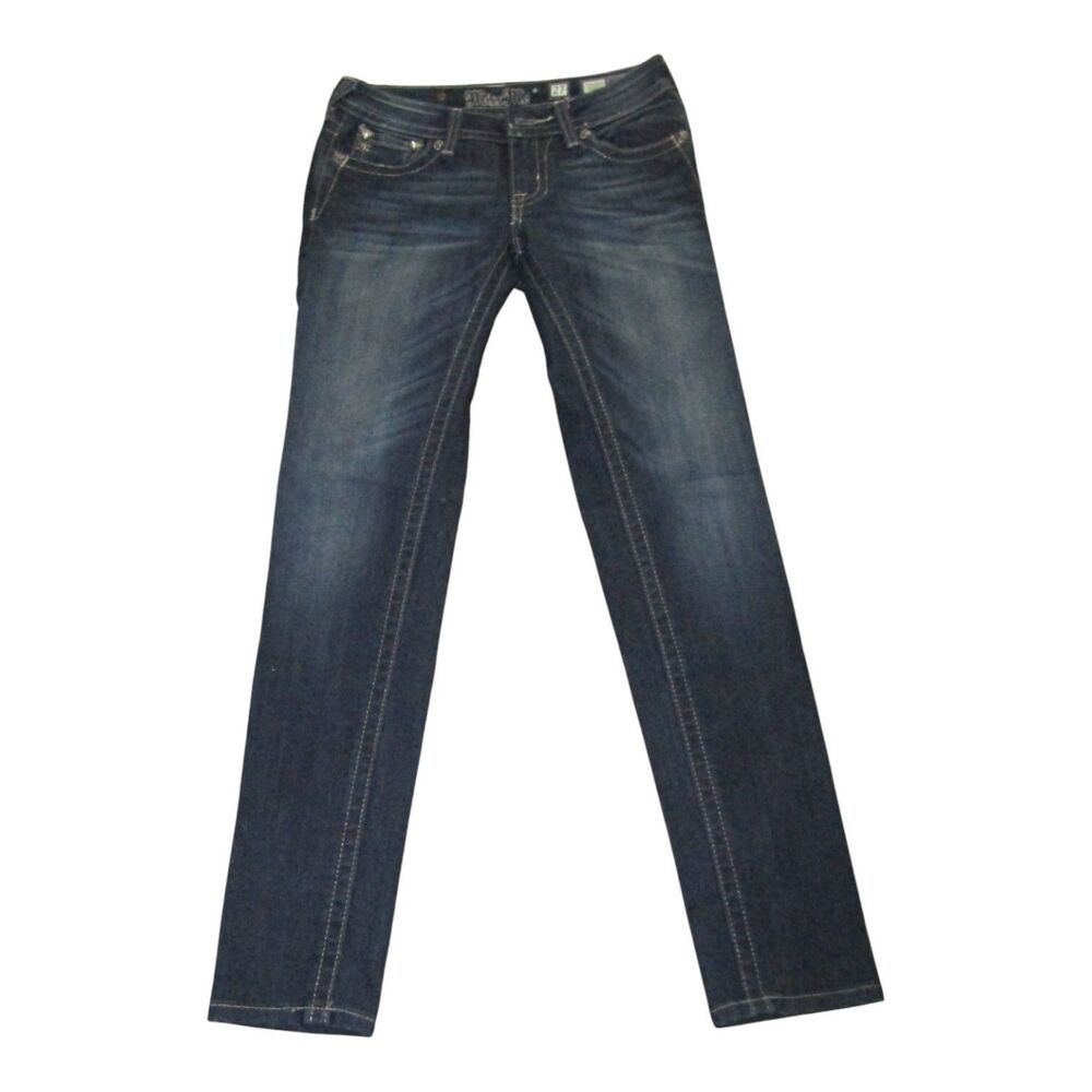Miss Me Size 27 Womens Skinny Blue Wash Jeans Style Jp548952 Embellished Pockets